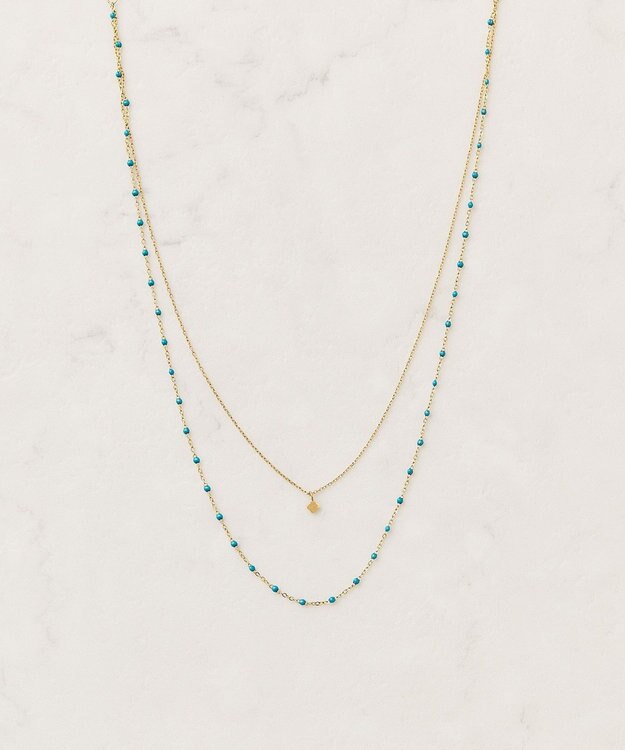 AMERICAN HOLIC 【ステンレス】プチトップカラーMIX2連ネックレス Blue