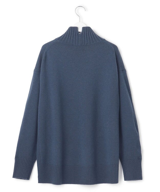 23区 【洗える】ウールカシミヤ ハイネック ニット ダルブルー系