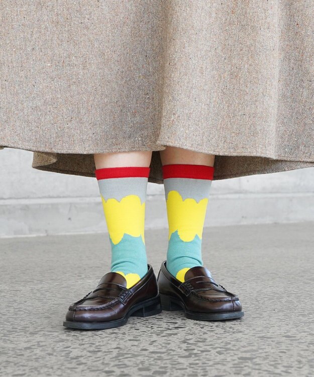 nitorito 【UNISEX】米沢オリジナル柄 ice monster 靴下 gray