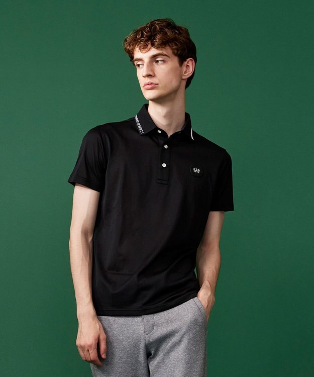 23区GOLF 盛夏対応のマルチ機能【接触冷感・UVケア・吸水速乾】【MEN】カノコシャツ ブラック系