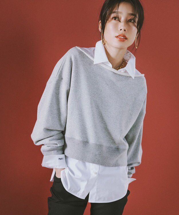 uncrave スウェット ショートトップス（uncrave WHITE） ミッドグレー