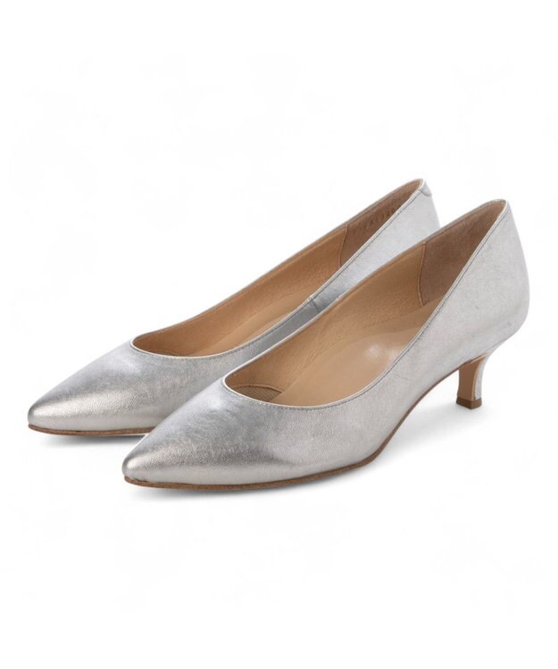 MODE ET JACOMO <carino>ポインテッドトゥプレーンパンプス シルバー
