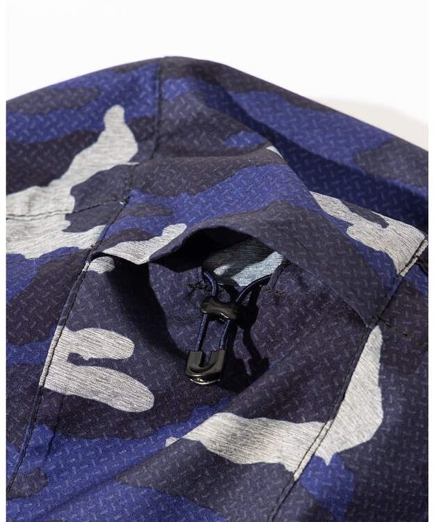 JOSEPH ABBOUD MOUNTAIN 【ストレッチ/軽量/撥水/ポケッタブル】エンボスカモフラージュ パーカー ネイビー系6