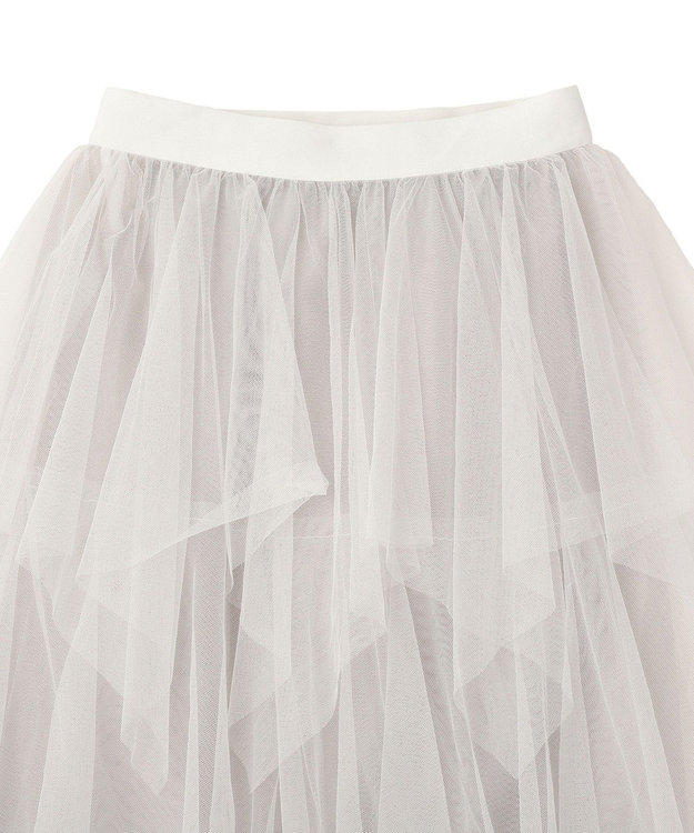 earth music&ecology 2wayレイヤードチュールスカート Off White