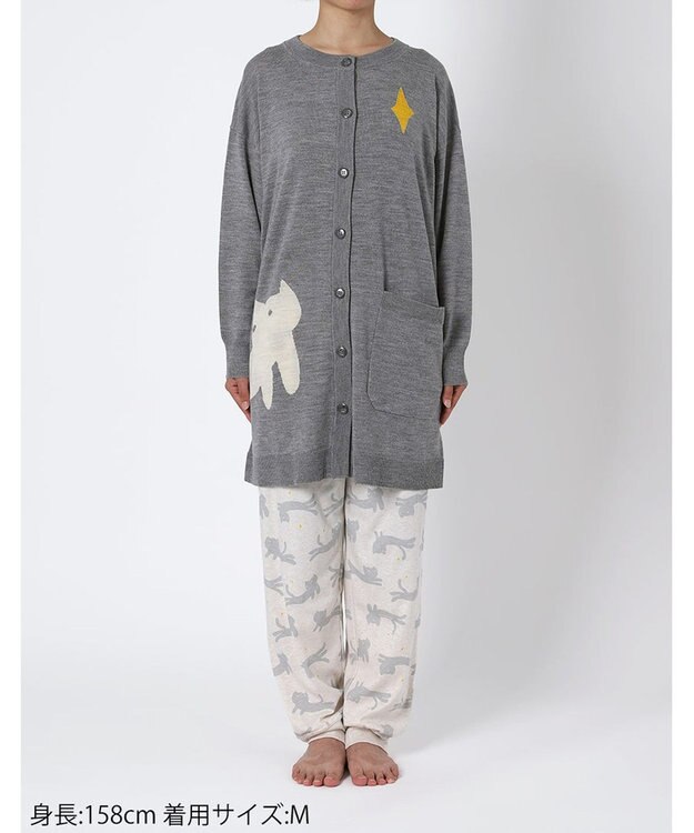 tsumori chisato SLEEP ツモリチサト カーディガン 長袖 ルームウェア あったか レディース UTX584 /ワコール グレー