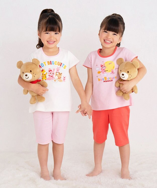 MIKI HOUSE HOT BISCUITS 【80-120cm】 キャビット ルームウェア 上下セット ピンク