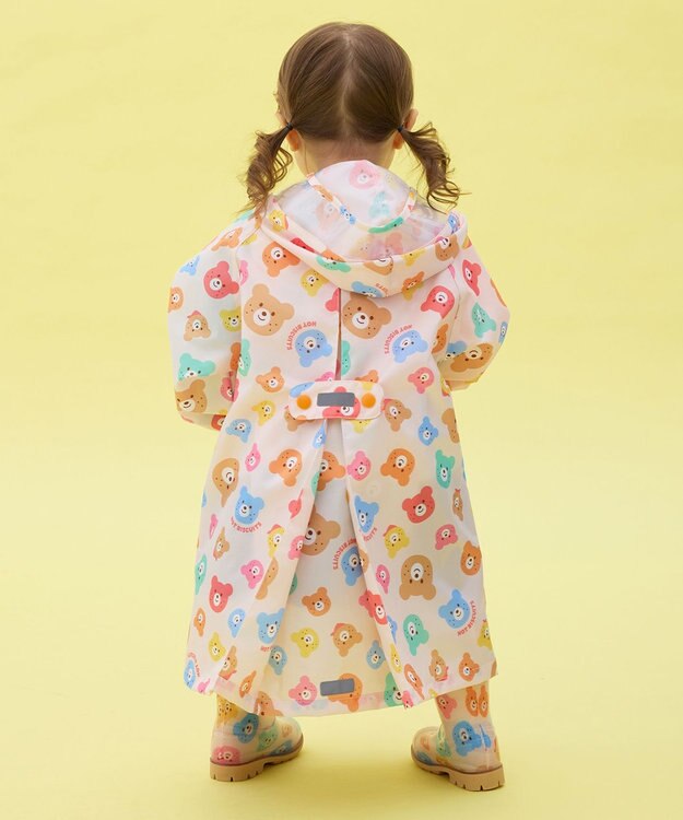 MIKI HOUSE HOT BISCUITS 【80-120cm】カラフルビーンズ 総柄レインコート マルチカラー