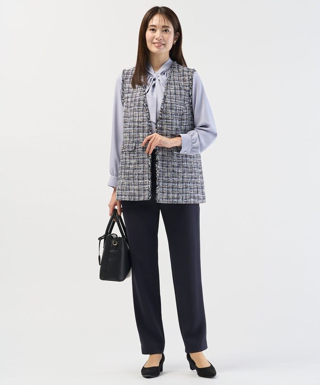 J.PRESS LADIES ファニーツイード ジレ ネイビー系