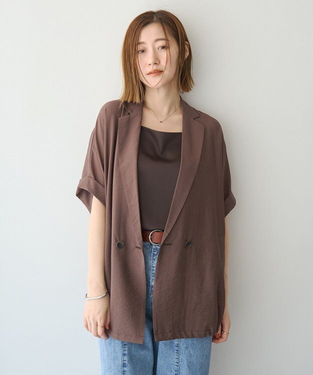 YECCA VECCA ハーフスリーブライトジャケット Brown