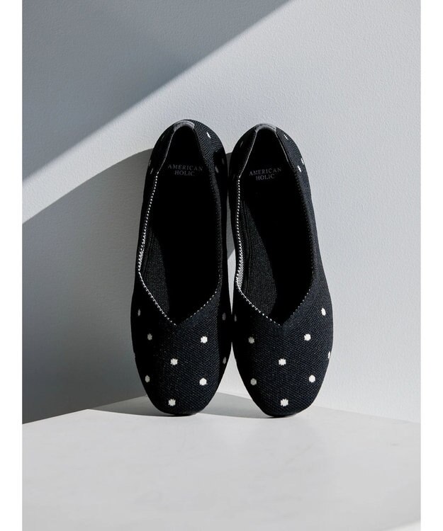 AMERICAN HOLIC ニットバレエシューズ Dot