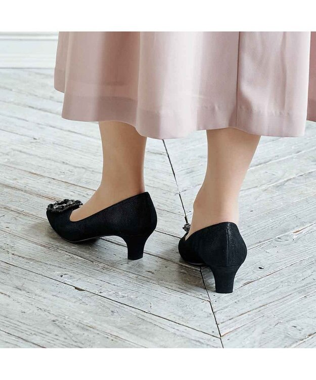 Riz raffinee <Riz raffinee>ビジューバックルパンプス ブラックメタリック