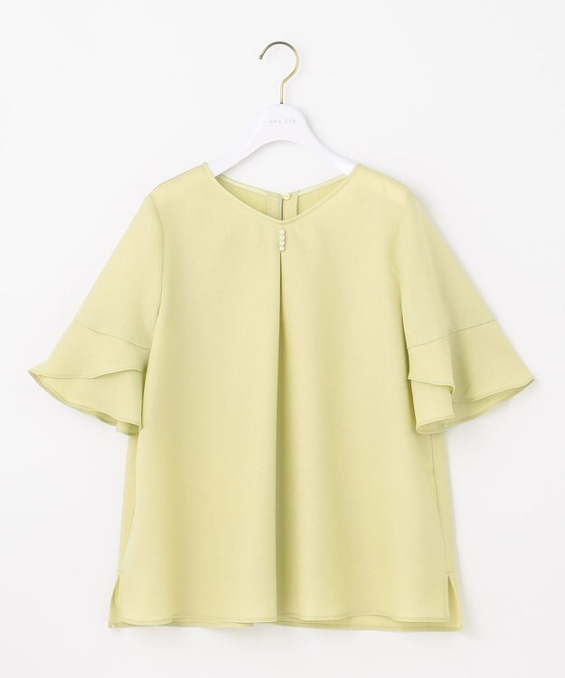 ANY SIS S 【接触冷感・UVカット・速乾】スムージーポリエステル フレアスリーブ ブラウス 【WEB限定】ライム