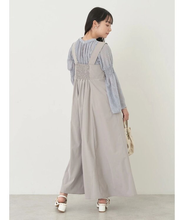 earth music&ecology ステッチジャンドレ Gray Beige