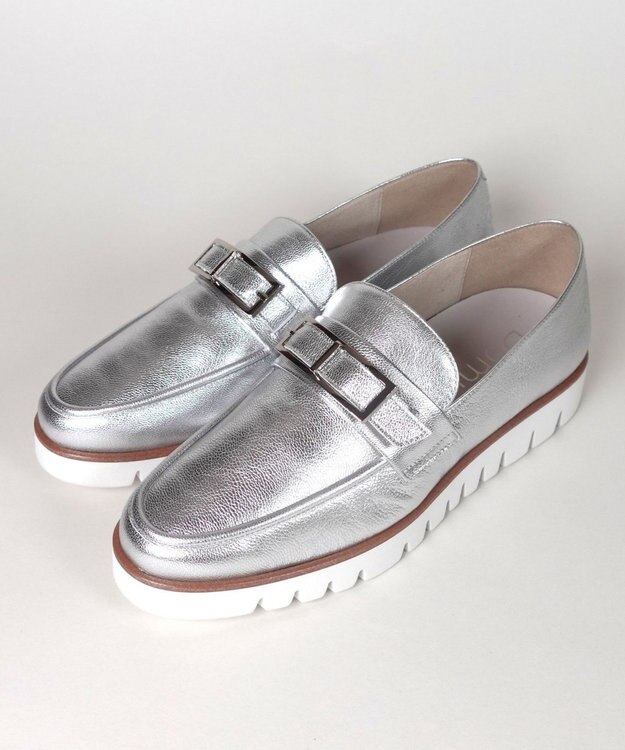 Dominic3 スニーカーソール バックルレザーローファー ブラックエナメル