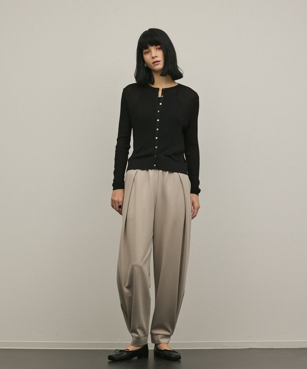 GRACE CONTINENTAL ハイゲージラメニットカーディガン ブラック