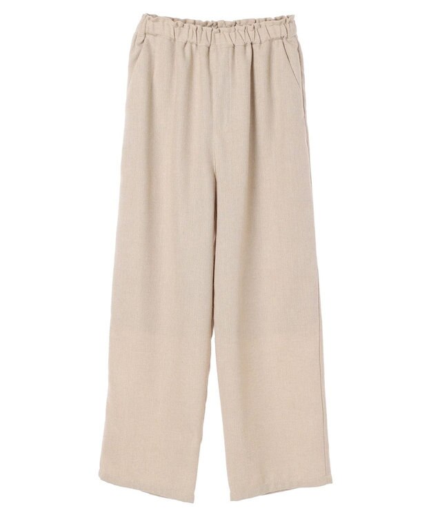 earth music&ecology ヘリンボーンイージーパンツ Ivory