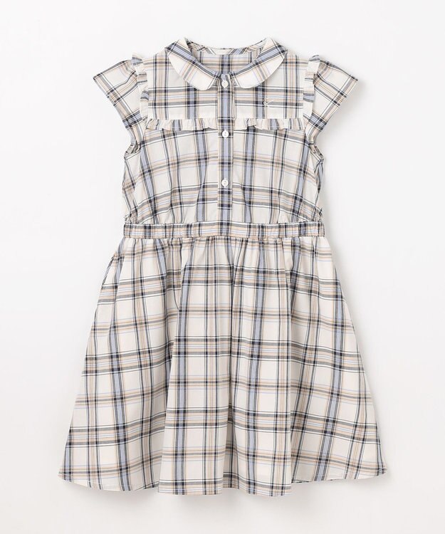 組曲 KIDS 【110-140㎝】プランタンチェック ワンピース ベージュ