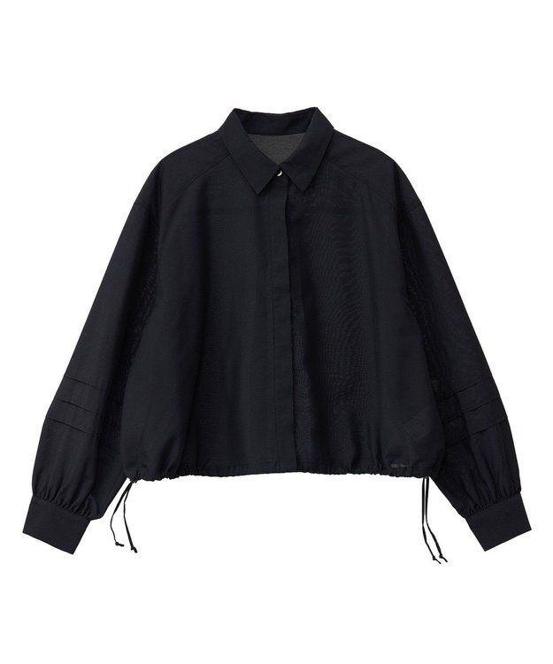 earth music&ecology タックスリーブシャツ Black