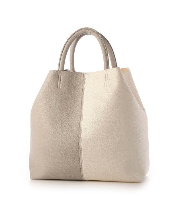 UNBILLION カシュカシュ cachecache / バイカラーフェイクレザートート グレーミックス