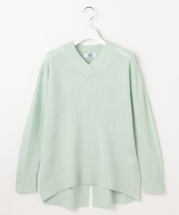 J.PRESS LADIES L YAK BLEND Vネック ニット ライトミント系