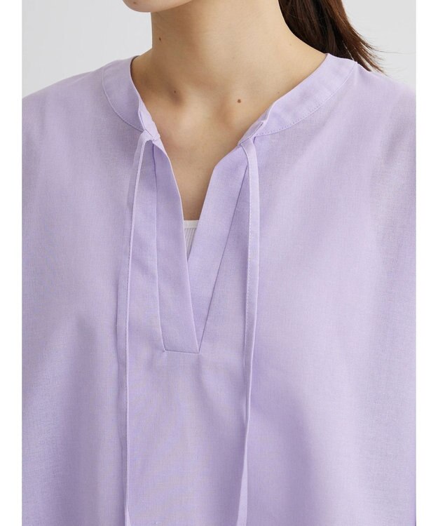 Green Parks 綿麻混紐付きデザインブラウス Light Purple