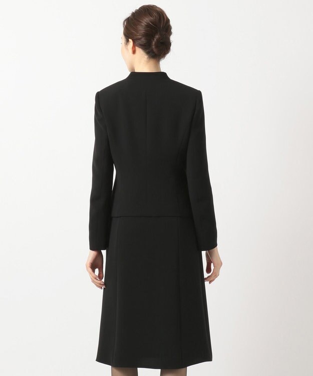 自由区 FORMAL 【洗える/縦横ストレッチ】セオプラスエス横二重ジャケット＋ワンピース ブラック系