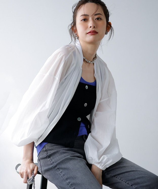 23区 S 【Oggi6月号掲載/新色追加】オーガニック コットンリブ タンクトップ ブルー系