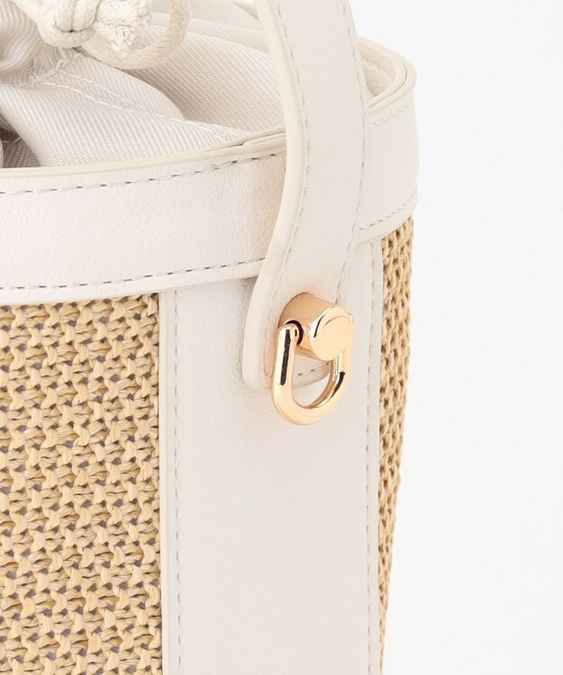 組曲 マテリアルコンビバケットバッグ アイボリー系