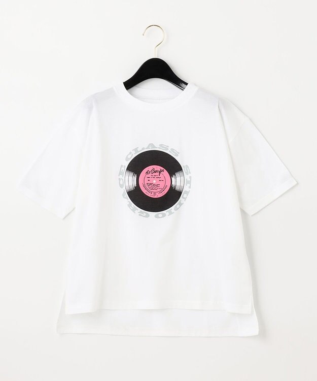 GRACE CONTINENTAL レコードプリントTシャツ ピンク