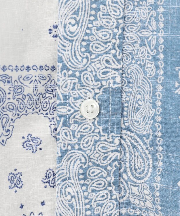 J.PRESS MEN ペイズリーバンダナプリント クレイジーパターンシャツ ダルブルー系9