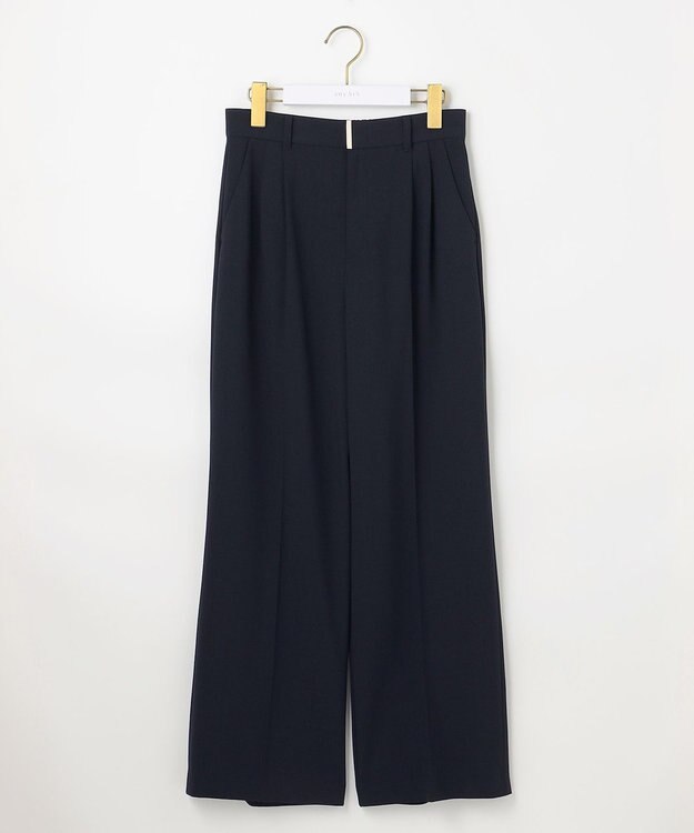 ANY SIS S ウーステッドエステル ワイドパンツ ネイビー