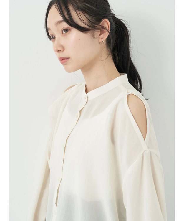 earth music&ecology ショルダースリットシャツ Off White