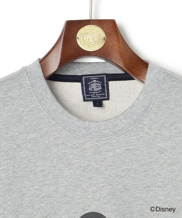 J.PRESS MEN 【DISNEY COLLECTION】【UNISEX】イラスト スウェットシャツ / ミッキーマウス ライトグレー系