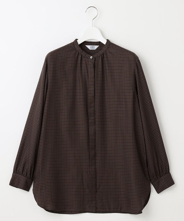 J.PRESS LADIES L 【洗える】Pe/Vis サイロチェック ブラウス ネイビー系3