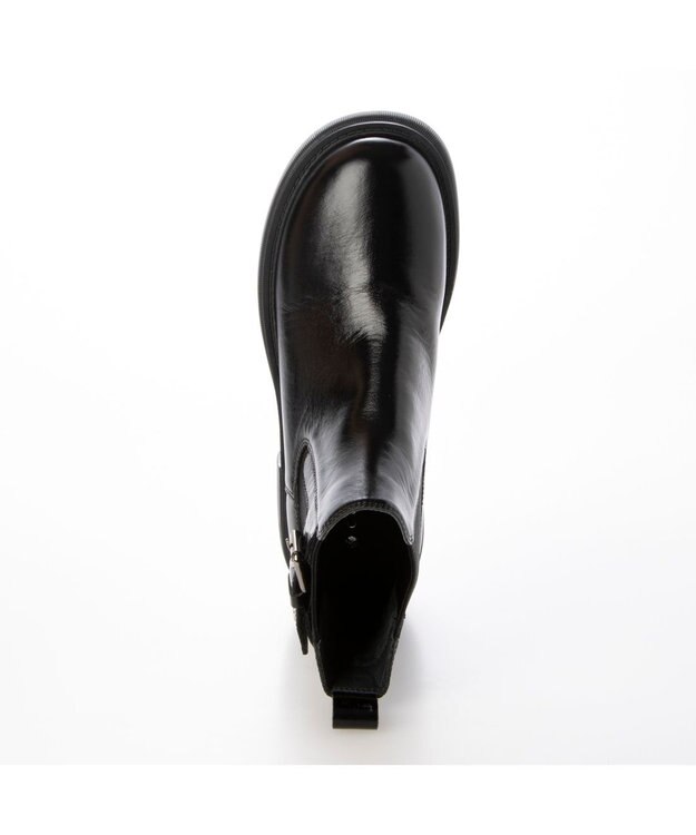 MODE ET JACOMO <carino>本革サイドゴアベルテッドショートブーツ ブラック