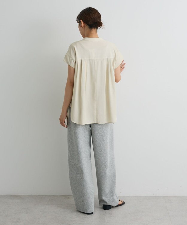 CRAFT STANDARD BOUTIQUE バンドカラーサイドドロストシャツ Cream