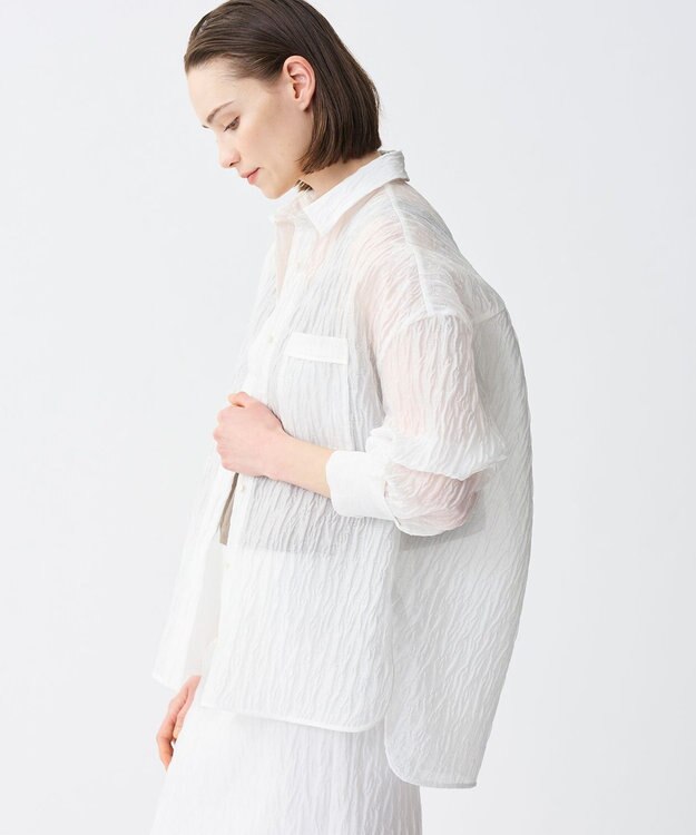 uncrave 【佐藤晴美さん着用】シアー ジャガード シャツ オフ