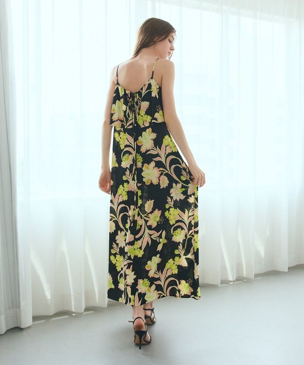 GRACE CONTINENTAL リゾートフラワーマキシ ブラック