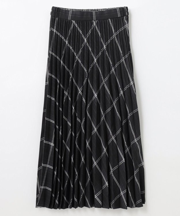 ANY 【10色展開/ウエストゴム】ウーリッシュフラノ プリーツスカート チャコールタータン