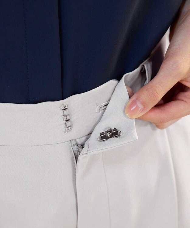 Tiaclasse 【小倉優子さん着用・ダブルクロス・洗える】テーパードパンツ グレージュ