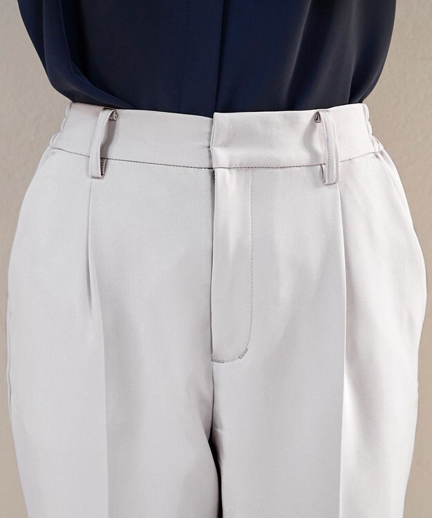 Tiaclasse 【小倉優子さん着用・ダブルクロス・洗える】テーパードパンツ グレージュ