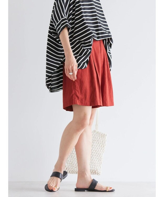 AMERICAN HOLIC リネンブレンドショートパンツ Brick Red