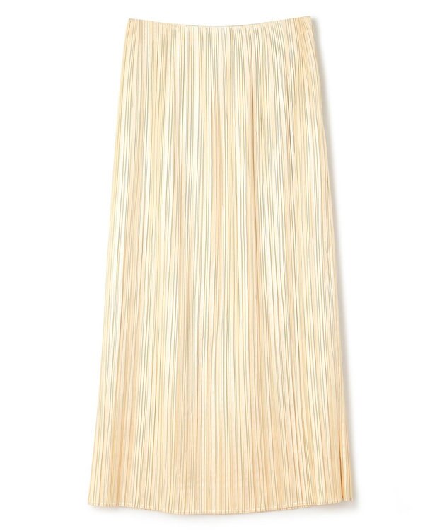 uncrave レザー ライク サテン プリーツスカート（uncrave WHITE） エクリュ