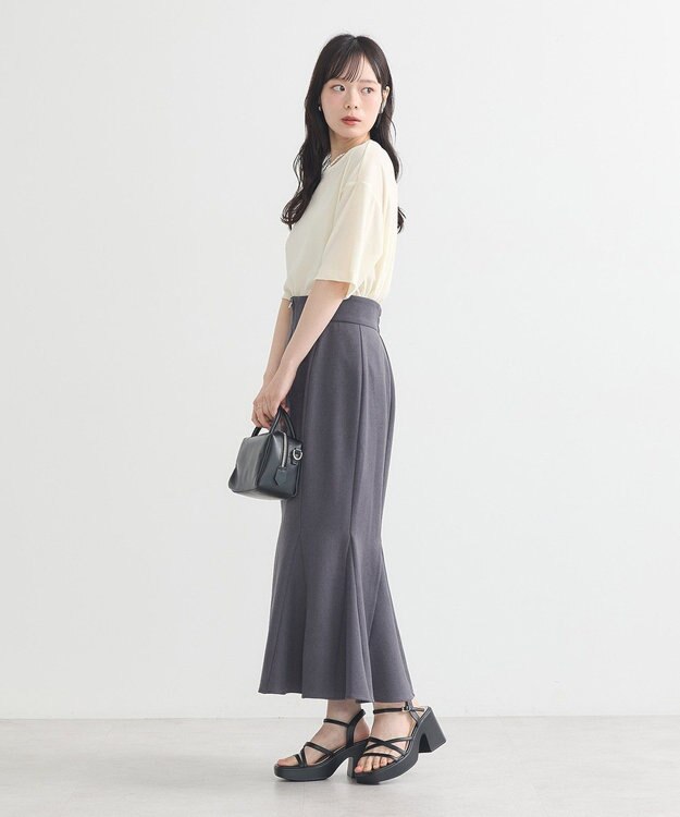 earth music&ecology フロントジップマーメイドスカート Gray