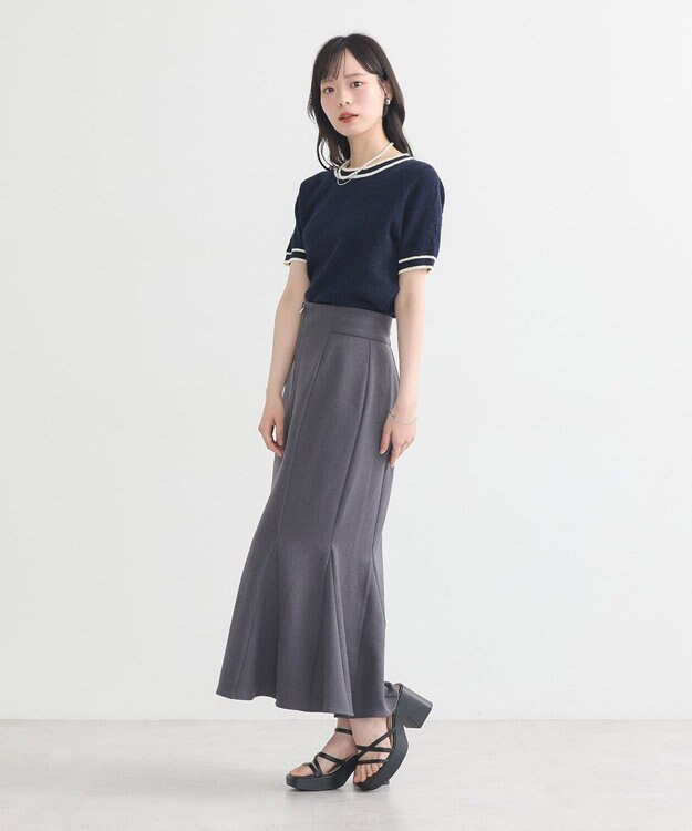 earth music&ecology フロントジップマーメイドスカート Gray