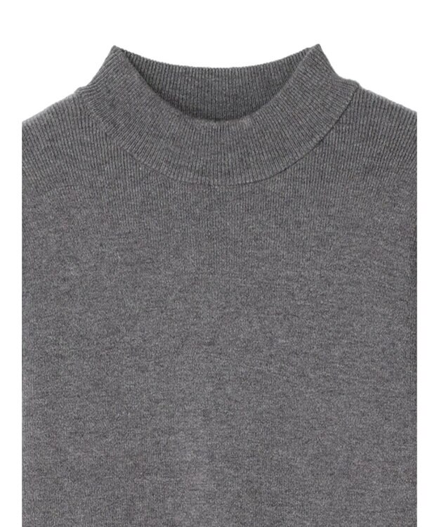 earth music&ecology 袖シアーフリルニットワンピース Gray