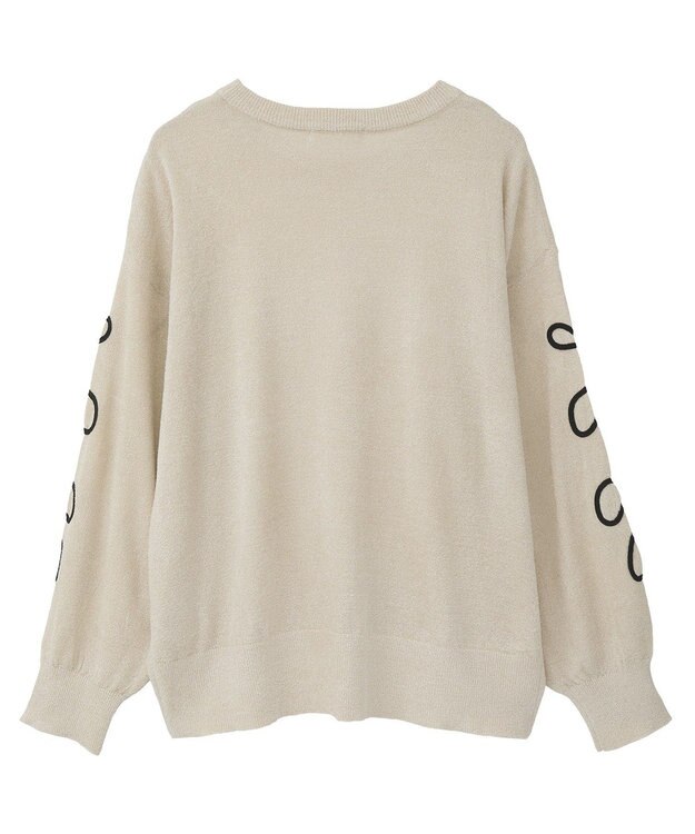 Green Parks 刺繍コードニットプルオーバー Ecru