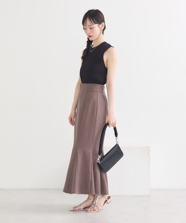 earth music&ecology フロントジップマーメイドスカート Mocha