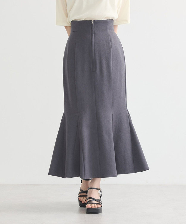 earth music&ecology フロントジップマーメイドスカート Gray