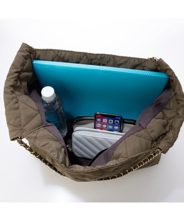 UNBILLION カシュカシュ cachecache / ナイロンキルトチェーントート ブラウン